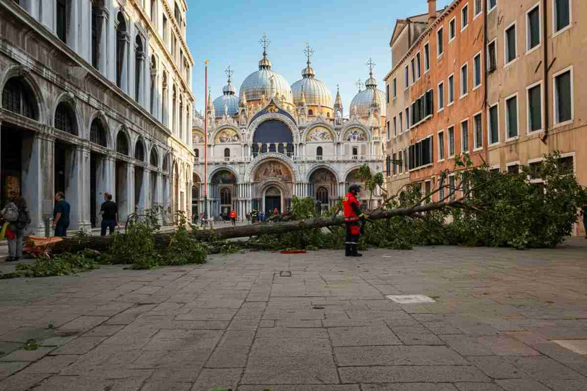 Albero cade al terminal auto di Venezia: dieci persone ferite in un incidente sorprendente