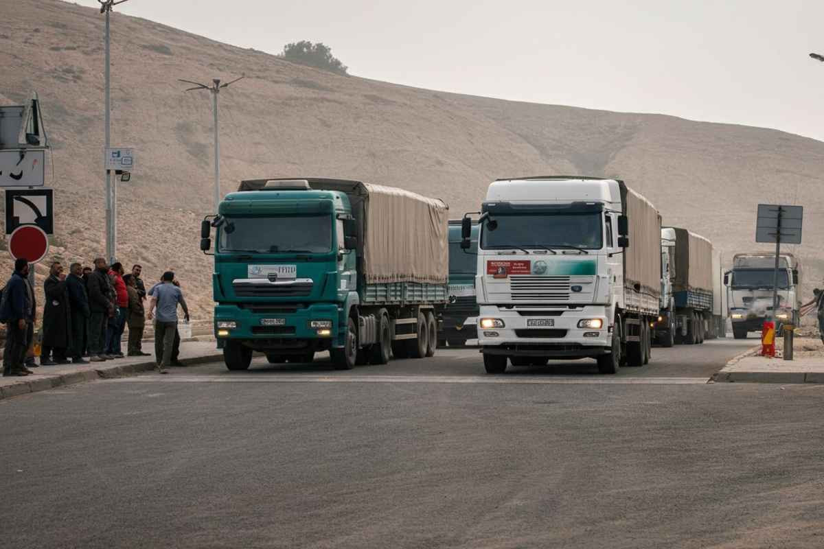 Aiuti egiziani in arrivo: camion attraversano il confine per Gaza