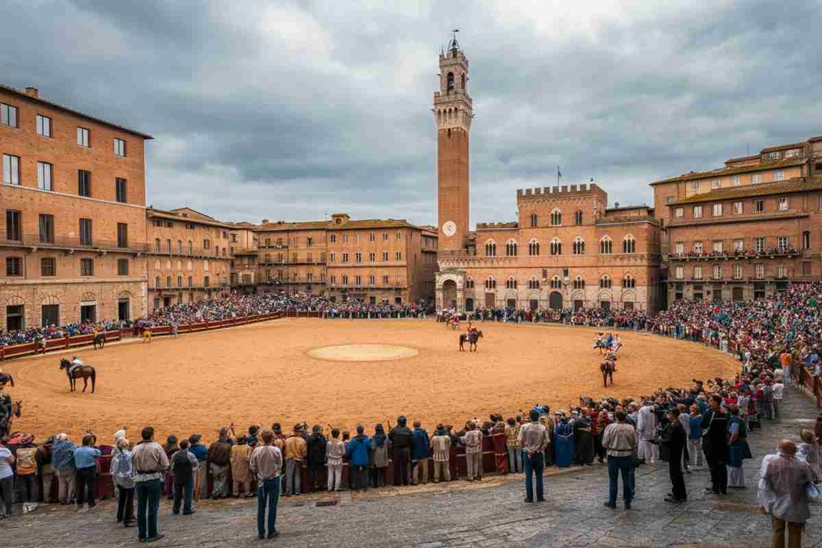 Il Palio di Siena posticipato: la pioggia ferma la storica corsa