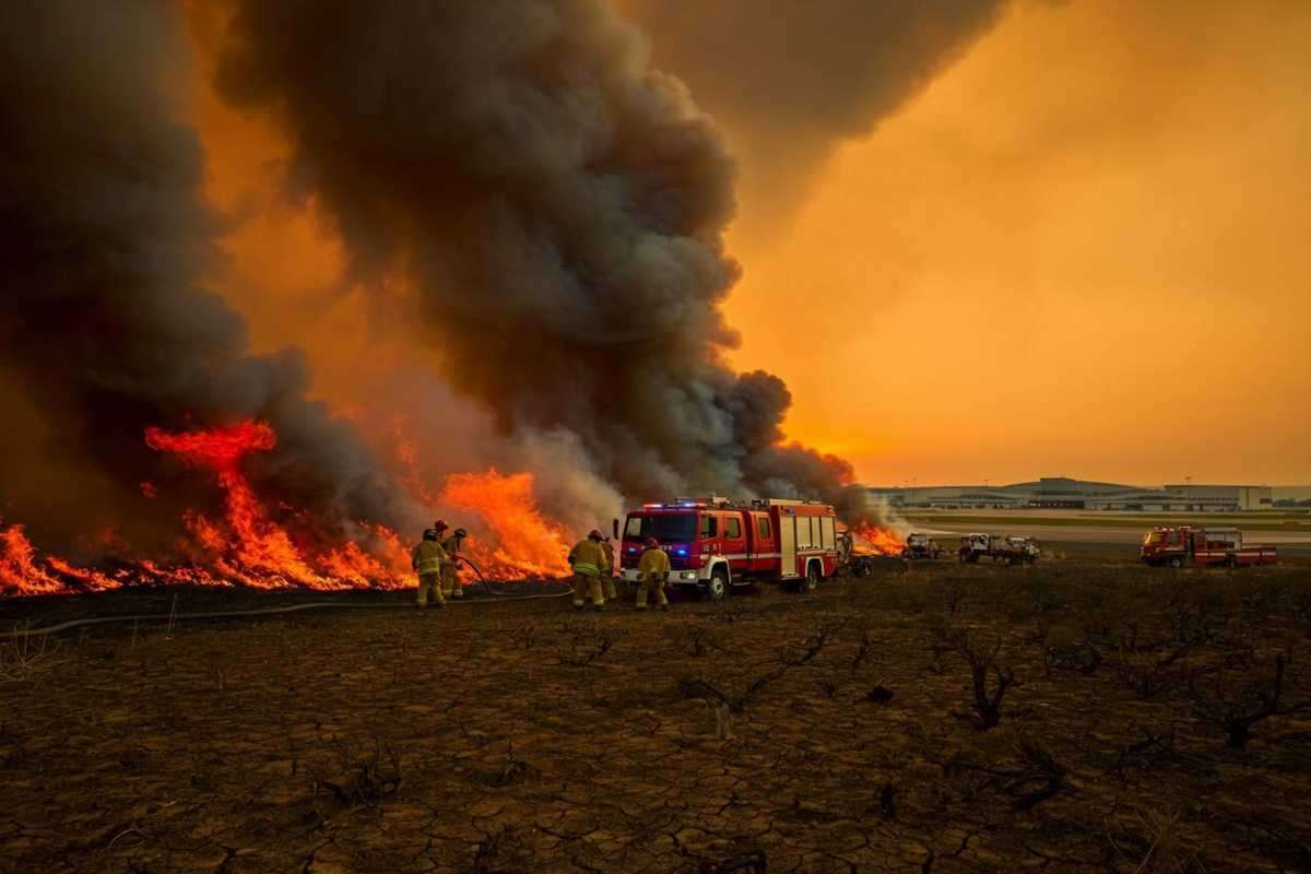 Incendio vicino all'aeroporto di Catania: voli sospesi e spazio aereo chiuso mentre le fiamme avanzano
