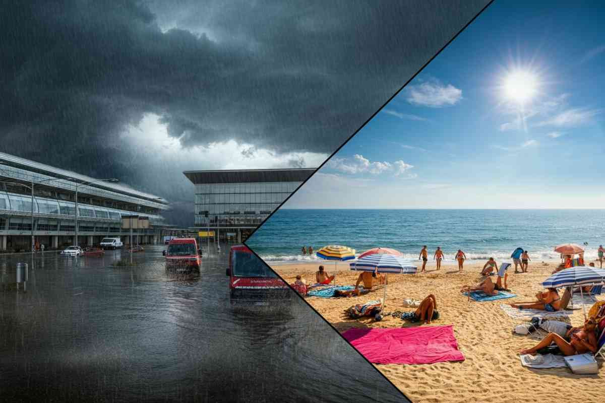 Maltempo al Nord e caldo record al Sud: voli dirottati e allerta per domenica