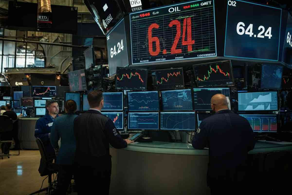 Petrolio in caduta libera: New York segna 64,24 dollari