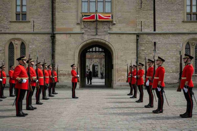 Re Carlo accoglie Trump con un picchetto d'onore senza precedenti