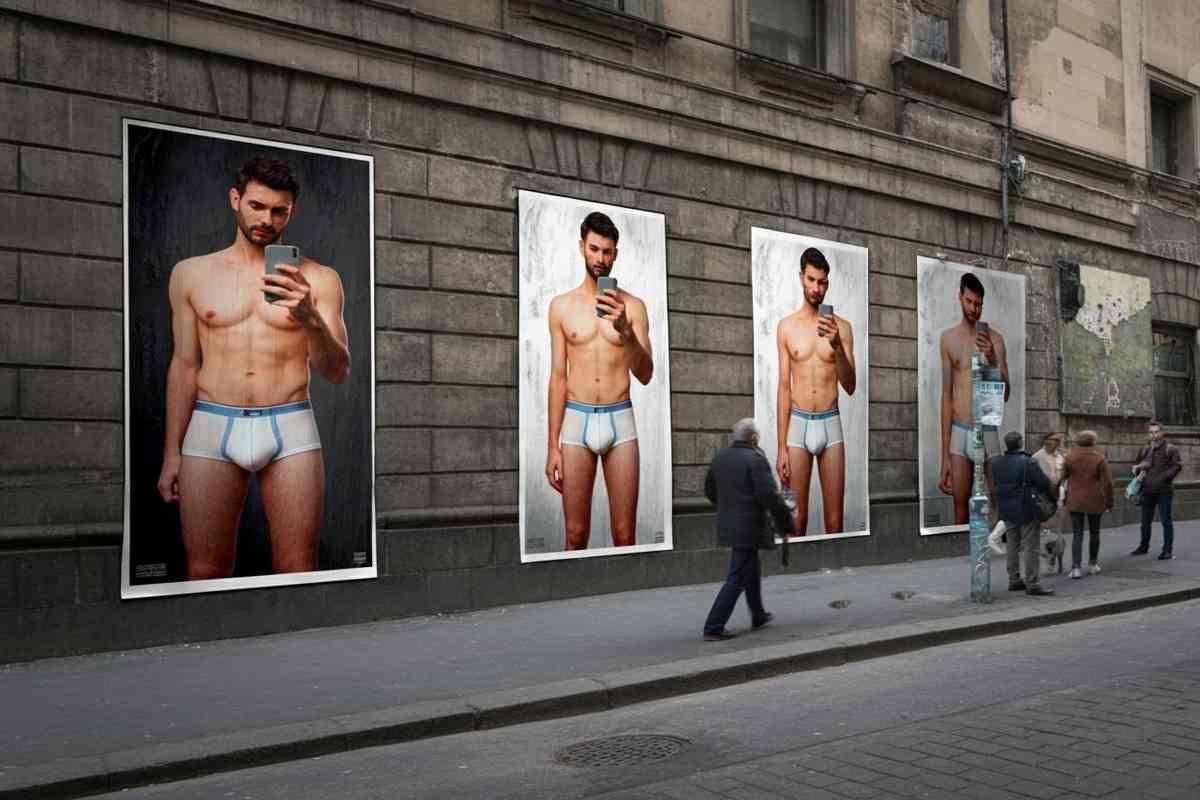 Street artist di Torino lancia un messaggio con i poster di “Mio Marito”: volti censurati dei membri del gruppo sotto accusa