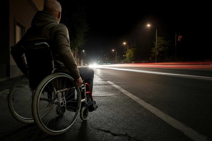 Investito da un'auto pirata mentre era sulla sedia a rotelle, multato dalla polizia: «Doveva stare sul marciapiede»