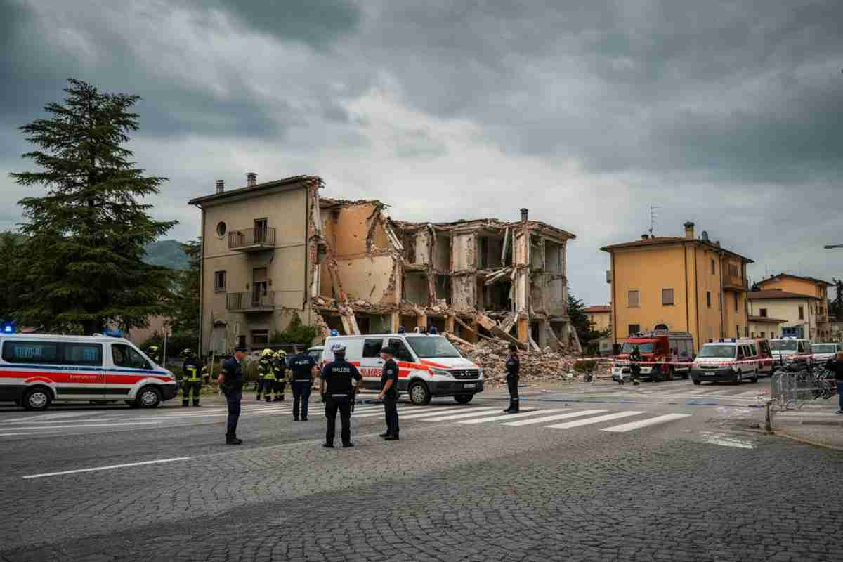 Tragedia a Castel d’Azzano: tre fratelli fanno esplodere un casolare durante lo sgombero, tre carabinieri perdono la vita e oltre dieci feriti