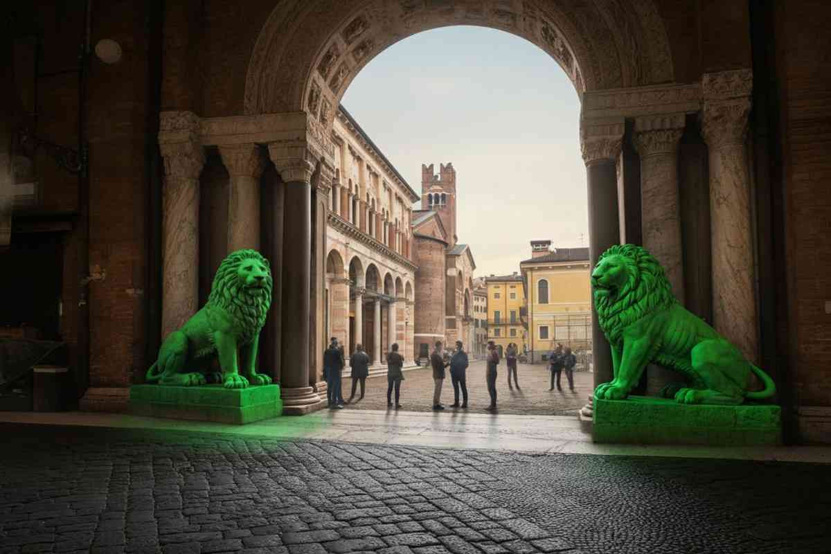 Leoni imbrattati e scritte pro Pal: il mistero della basilica di San Zeno a Verona