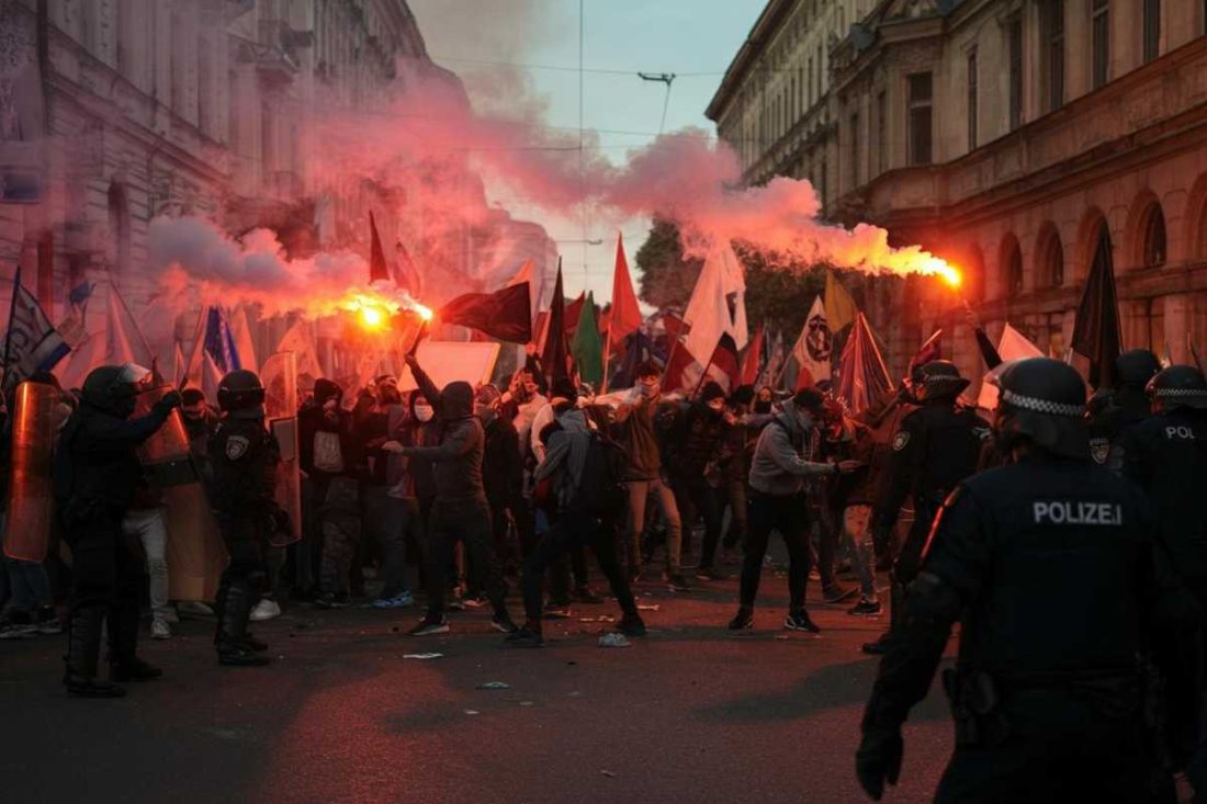 Torino in tensione: scontri al corteo di Askatasuna tra bombe carta e lacrimogeni